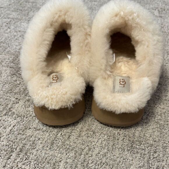 UGG Disquette Slippers Size 8 Chestnut | Platform Cozy Icon Excellent Condition - Picture 4 of 6